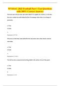 WVSSAC 2025 Football Part 1 Test Questions&NewLine;with 100&percnt; Correct Answers