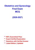 Obstetrics & Gynecology Final Exam MCQ 2026&ndash;2027 &vert; Practice Questions & Answers &vert; OB&sol;GYN Review