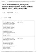 FITSP - Auditor Questions &comma; Exam &lpar;2026&rpar; Questions & Answers &vert; 100&percnt; Verified solutions UPDATE &vert;2026&excl;&excl; STUDY GUIDE EXAM&NewLine;&NewLine;