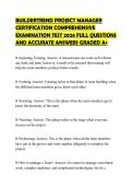 BUILDERTREND PROJECT MANAGER&NewLine;CERTIFICATION COMPREHENSIVE&NewLine;EXAMINATION TEST 2026 FULL QUESTIONS&NewLine;AND ACCURATE ANSWERS GRADED A&plus;