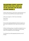 BUILDERTREND PROJECT MANAGER&NewLine;CERTIFICATION FINAL PAPER 2026&NewLine;SOLVED QUESTIONS AND RELIABLE&NewLine;ANSWERS GRADED A&plus;