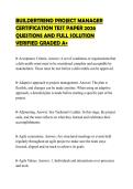 BUILDERTREND PROJECT MANAGER&NewLine;CERTIFICATION TEST PAPER 2026&NewLine;QUESTIONS AND FULL SOLUTION&NewLine;VERIFIED GRADED A&plus;