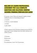 BUQ END OF COURSE PROFESSIONAL&NewLine;ASSESSMENT TEST 2026 COMPLETE&NewLine;QUESTIONS AND SOLUTIONS VERIFIED&NewLine;ANSWERS PREMIUM PREPARATION GUIDE