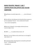 BURNS PEDIATRIC PRIMARY CARE 7&NewLine;CERTIFICATION EVALUATION 2026 SOLVED&NewLine;QUESTIONS