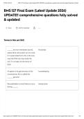 BMS 127 Final Exam &lpar;Latest Update 2026&rpar; UPDATE&excl;&excl; comprehensive questions fully solved & updated&NewLine;&NewLine;