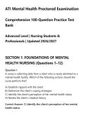 ATI Mental Health Proctored Examination&NewLine;Comprehensive 100-Question Practice Test&NewLine;Bank&NewLine;Advanced Level &vert; Nursing Students &&NewLine;Professionals &vert; Updated 2026&sol;2027