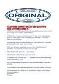 HAZWOPER CORRECT EXAMS SET QUESTIONS AND ANSWERS RATED A&period;pdf