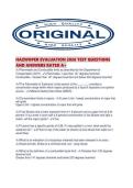 HAZWOPER EVALUATION 2026 TEST QUESTIONS AND ANSWERS RATED A&period;pdf