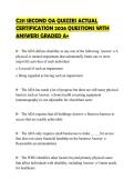 C211 SECOND OA QUIZZES ACTUAL&NewLine;CERTIFICATION 2026 QUESTIONS WITH&NewLine;ANSWERS GRADED A&plus;