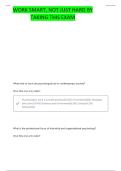 PSY 289 CHAPTER 1 QUESTIONS AND CORRECT ANSWERS