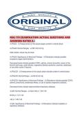 NSG 170 EXAMINATION ACTUAL QUESTIONS AND ANSWERS RATED A&period;pdf