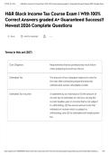 H&R Block Income Tax Course Exam &vert; With 100&percnt; Correct Answers graded A&plus; Guaranteed Success&excl;&excl; Newest 2026 Complete Questions&NewLine;&NewLine;