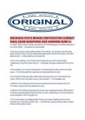 MICHIGAN STATE BRAKES CERTIFICATION CORRECT FINAL EXAM QUESTIONS AND ANSWER