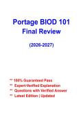 Portage BIOD 101 Final Review &vert; Comprehensive Study Guide & Practice Questions &vert; 2026&ndash;2027 PDF