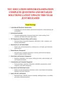 NYC EDUCATION OFFICER EXAMINATION &NewLine;COMPLETE QUESTIONS AND DETAILED &NewLine;SOLUTIONS LATEST UPDATE THIS YEAR &NewLine;JUST RELEASED 