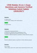 CWB Module 16 rev 1 Exam&NewLine;Questions and Answers Verified&NewLine;Solutions Latest Update&NewLine;&lpar;2026&sol;2027&rpar;