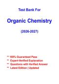 Organic Chemistry Test Bank &vert; Comprehensive Practice Questions & Answers &vert; Exam Prep 2026&ndash;2027 PDF