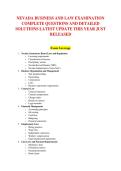 NEVADA BUSINESS AND LAW EXAMINATION &NewLine;COMPLETE QUESTIONS AND DETAILED &NewLine;SOLUTIONS LATEST UPDATE THIS YEAR JUST &NewLine;RELEASED