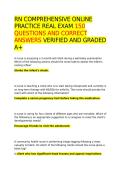 RN COMPREHENSIVE ONLINE PRACTICE REAL EXAM 150 QUESTIONS AND CORRECT ANSWERS VERIFIED AND GRADED A&plus;&period;