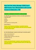 New York Site Safety Manager &lpar;SSM&rpar; Exam &ndash; &NewLine;2026 Practice Test&colon; 200 Questions with Correct &NewLine;Answers & Rationales &vert; PDF