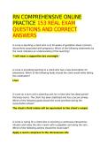 RN COMPREHENSIVE ONLINE PRACTICE 153 REAL EXAM QUESTIONS AND CORRECT ANSWERS&period;