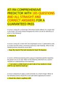 ATI RN COMPREHENSIVE PREDICTOR WITH 185 QUESTIONS AND ALL STRAIGHT AND CORRECT ANSWERS FOR A GUARANTEED PASS&period;