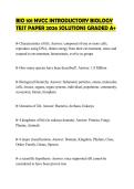 BIO 101 NVCC INTRODUCTORY BIOLOGY&NewLine;TEST PAPER 2026 SOLUTIONS GRADED A&plus;