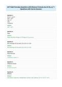 ACT Math Formulas Questions with Distance Formula &NewLine;Questions with Correct Answers