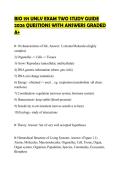 BIO 191 UNLV EXAM TWO STUDY GUIDE&NewLine;2026 QUESTIONS WITH ANSWERS GRADED&NewLine;A&plus;