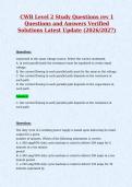 CWB Level 2 Study Questions rev 1&NewLine;Questions and Answers Verified&NewLine;Solutions Latest Update &lpar;2026&sol;2027&rpar;