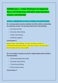 NUR200 Exam 1 &ndash; Critical Thinking for the Registered &NewLine;Nurse&colon; Full Practice Exam with Most Tested Questions&comma; &NewLine;Answers&comma; and Rationales 
