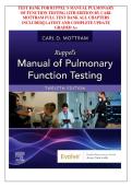 Test Bank for Ruppel&rsquo;s Manual of Pulmonary Function Testing 12th Edition&comma; By Mottram&comma; Chapter 1 - 13 Updated&comma; Newest Edition 2026