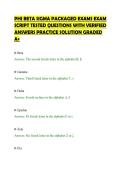 PHI BETA SIGMA PACKAGED EXAMS EXAM SCRIPT TESTED QUESTIONS WITH VERIFIED ANSWERS