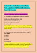 South Carolina Burglar Alarm License Practice &NewLine;Exam &ndash; Questions with Answers & Rationales &vert; &NewLine;Instant Pdf Download