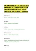 PN FUNDAMENTALS ATI PROCTORED EXAM END OF COURSE STUDY GUIDE LATEST UPDATED