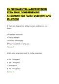 PN FUNDAMENTALS ATI PROCTORED EXAM FINAL COMPREHENSIVE ASSESSMENT TEST PAPER