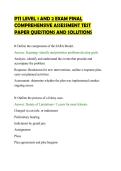 PTI LEVEL 1 AND 2 EXAM FINAL COMPREHENSIVE ASSESSMENT TEST PAPER QUESTIONS AND ANSWERS 