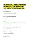 PTI LEVEL 1 AND 2 EXAM CLOSING SCRIPT UPDATED QUESTIONS AND ANSWERS