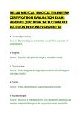 RELIAS MEDICAL SURGICAL TELEMETRY CERTIFICATION EVALUATION EXAMS VERIFIED