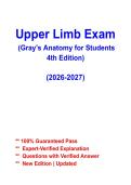 Upper Limb &lpar;Gray's Anatomy for Students&comma; 4th Edition&rpar; &vert; Comprehensive Study Guide & Exam Review &vert; 2026&ndash;2027 PDF