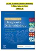 TEST BANK For Textbook Of Diagnostic Microbiology&comma; 7th Edition By Connie R&period; Mahon&comma; Verified Chapters 1 - 41&comma; Complete Newest Version&comma; A&plus; GRADED