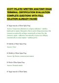 SCOTT PILATES WRITTEN ANATOMY EXAM TERMINAL CERTIFICATION EVALUATION
