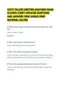 SCOTT PILATES WRITTEN ANATOMY EXAM CLOSING SCRIPT UPDATED QUESTIONS AND ANSWERS 