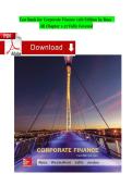 Test Bank for Corporate Finance 12th Edition by Ross All Chapter 1-27 Fully Covered&NewLine;