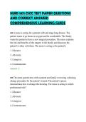 NURS 1871 CSCC TEST PAPER QUESTIONS &NewLine;AND CORRECT ANSWERS &NewLine;COMPREHENSIVE LEARNING GUIDE 