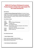 NURS 5315 Final Exam &lpar;UTA&rpar; Newest &lbrace;2 versions&rcub;&NewLine;Practice Questions & Study Guide Latest Update This&NewLine;Year Instant Download Pdf