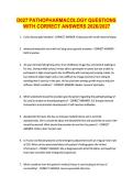 D027 PATHOPHARMACOLOGY QUESTIONS &NewLine;WITH CORRECT ANSWERS 2026&sol;2027