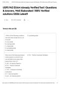 USPS 943 EXAM Already Verified Test &vert; Questions & Answers&comma; Well Elaborated &vert; 100&percnt; Verified solutions &vert;2026 Latest&excl;&excl;&NewLine;&NewLine;