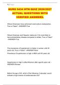 NURS 5434 HTN QUIZ 2026&sol;2027 &NewLine;ACTUAL QUESTIONS WITH &NewLine;VERIFIED ANSWERS&period;