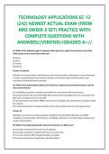 TECHNOLOGY APPLICATIONS EC-12 &lpar;242&rpar; NEWEST ACTUAL EXAM 2026&sol;2027 &lpar;FROM MRS SWEEK-S SET&rpar; PRACTICE WITH COMPLETE QUESTIONS WITH ANSWERS&sol;&sol;VERIFIED&sol;&sol;GRADED A&plus;&sol;&sol;&NewLine;